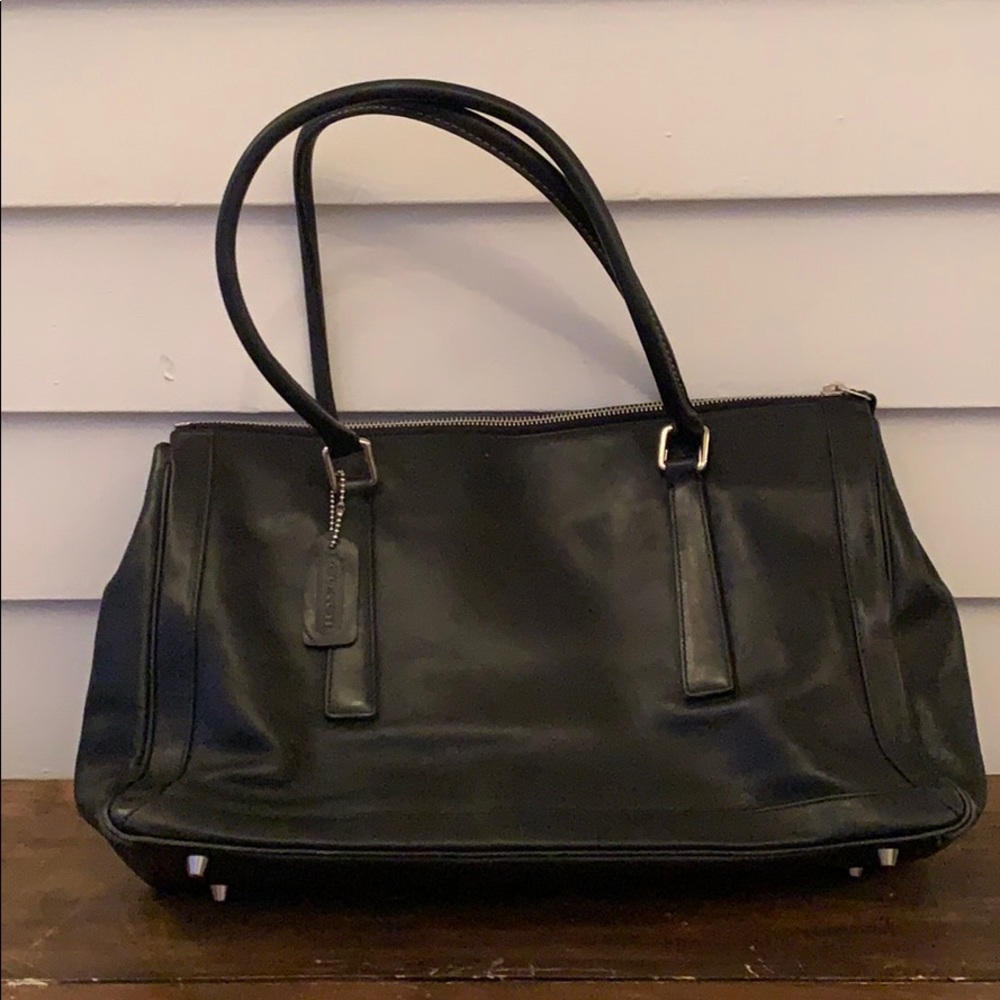Black leather Coach bag